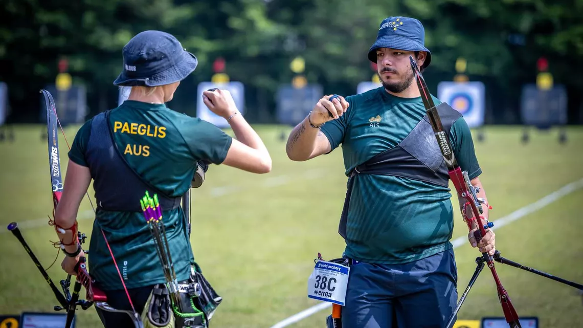 Laura Paeglis and Peter Boukouvalas in the mixed team event in Yecheon.