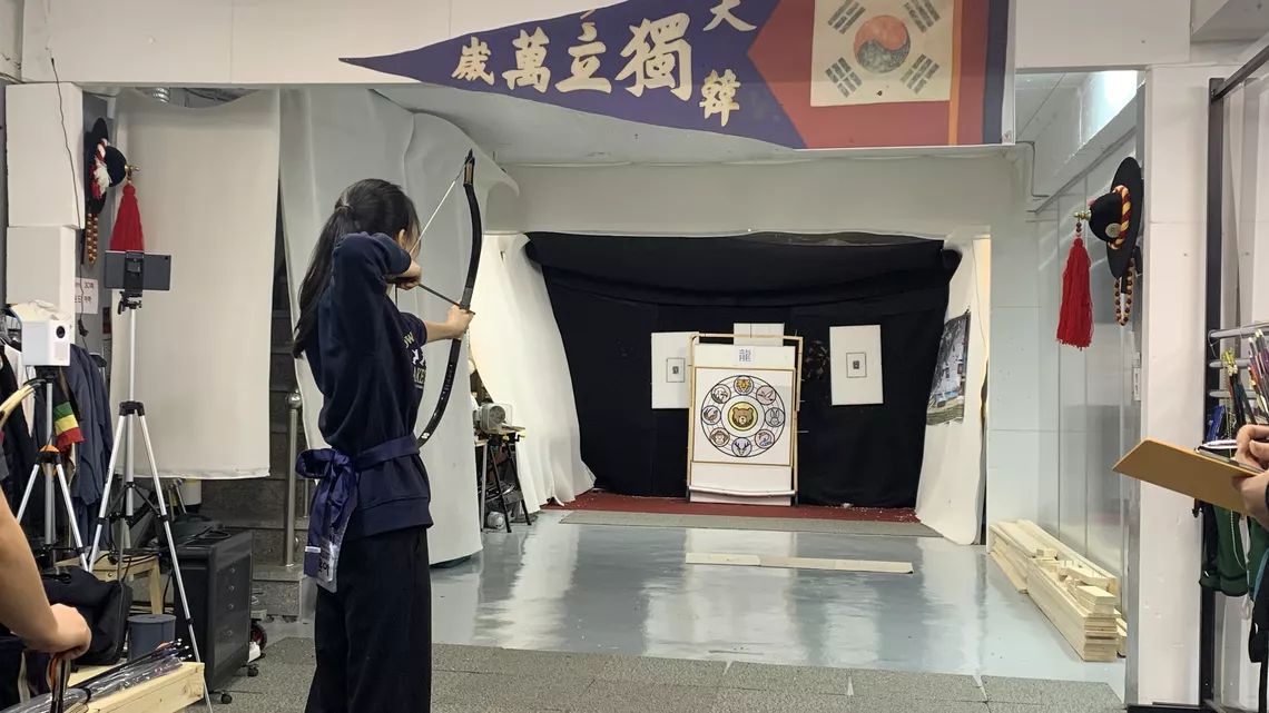 Student shooting at the KTA Second Patriots' Day competition.