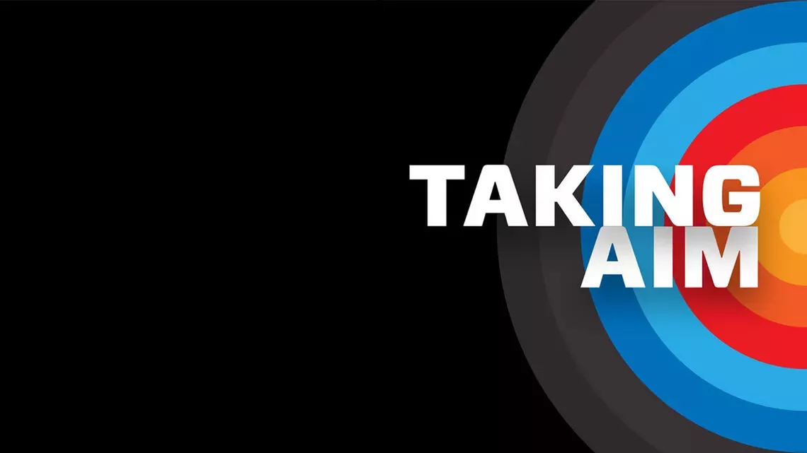 Taking Aim logo.