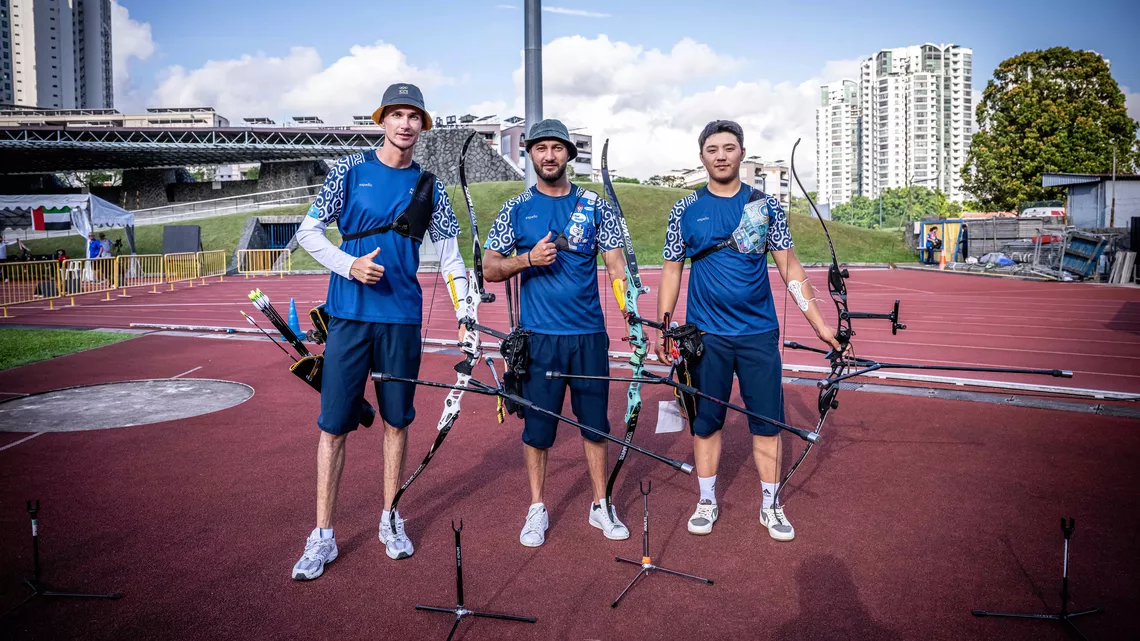 Kazakh men's recurve team Singapore 2025