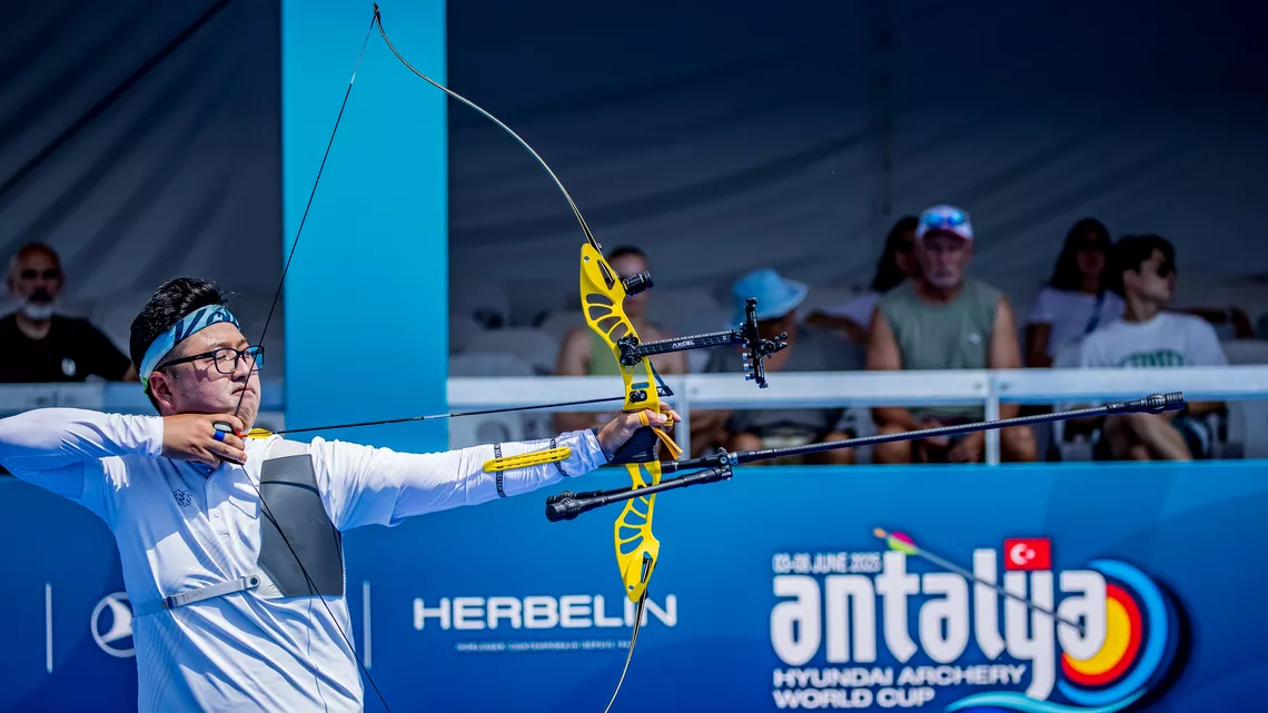 Kim Woojin at Antalya 2025 Hyundai Archery World Cup.