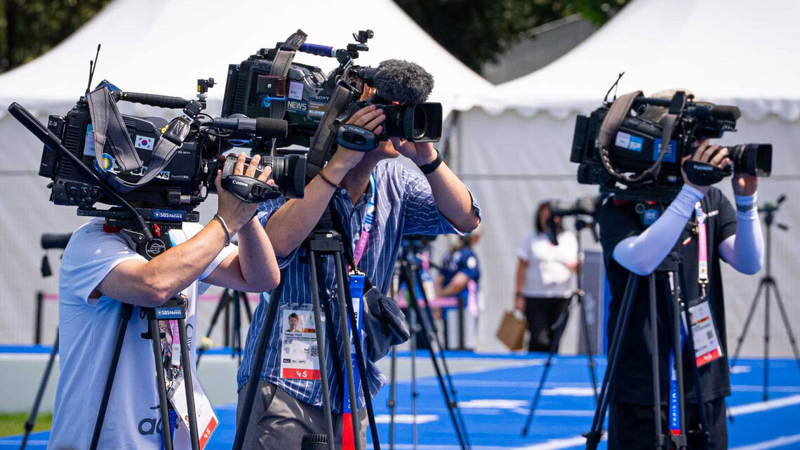 TV crew at the Paris 2024 Olympics.