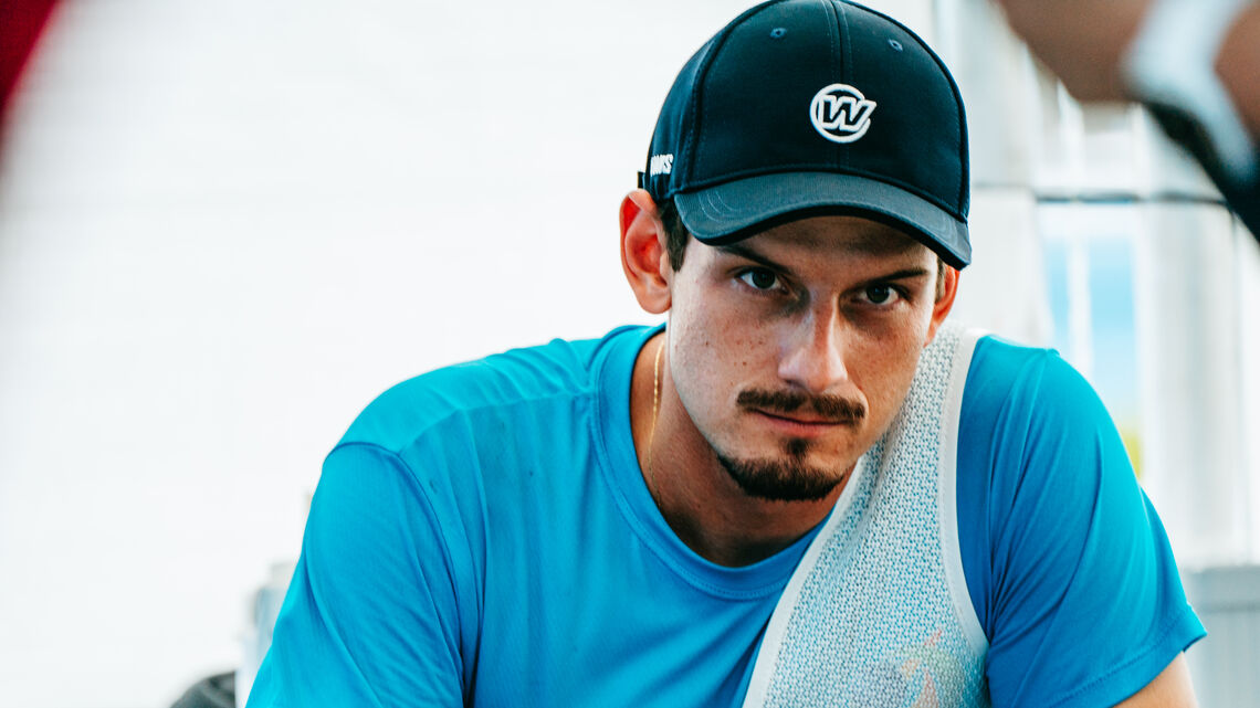 Marcus D'Almeida staring into the distance.