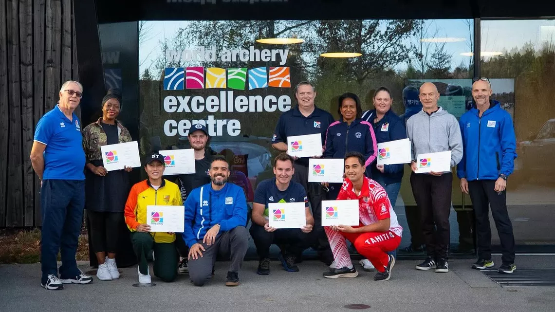 OS coach accelerator programme level 2 participants at World Archery Excellence Centre.