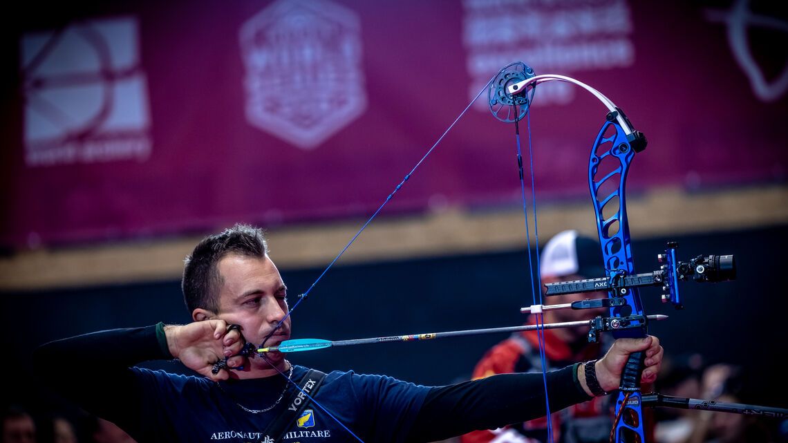 Marco Morello aiming in Lausanne.
