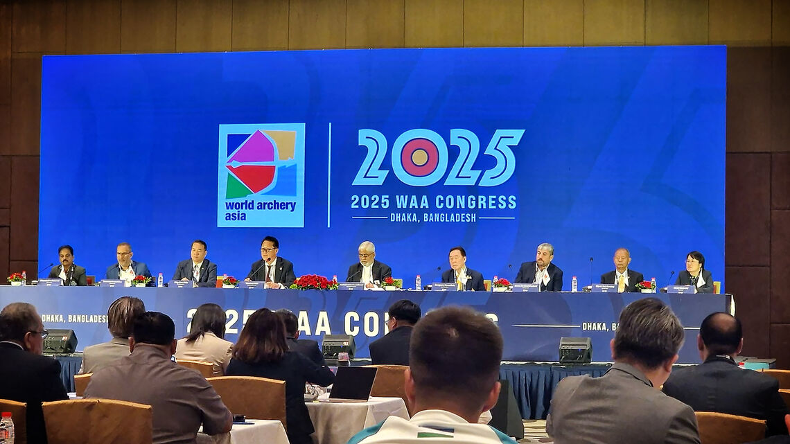 Execuitive committee at the 2025 World Archery Asia Congress.