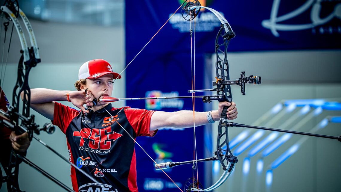 Mathias Fullerton shooting at 2025 Rio Indoor.