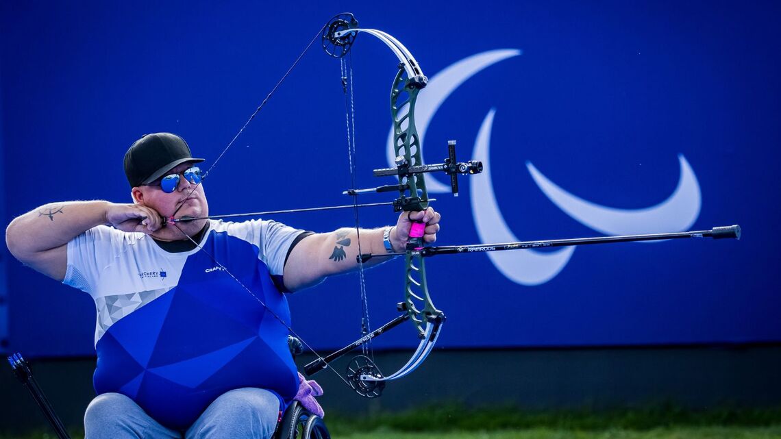 Jere Forsberg shooting in his fourth Paralympic Games at Paris 2024.
