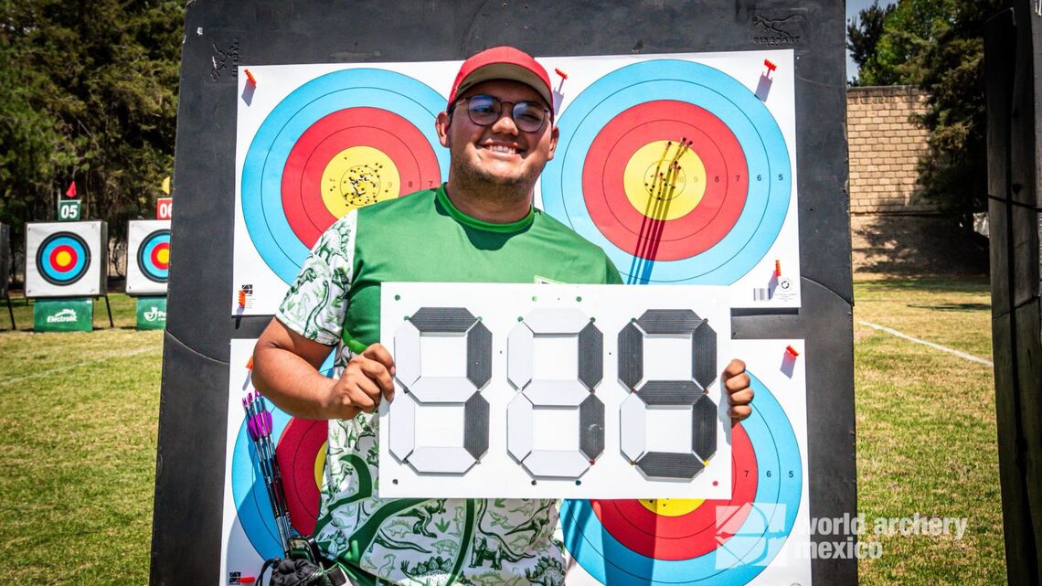 Sebastian Garcia showing Mexican record shot at 2026 national team trials in Mexico City.