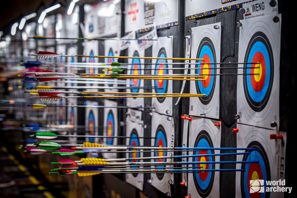 Targets on archery field