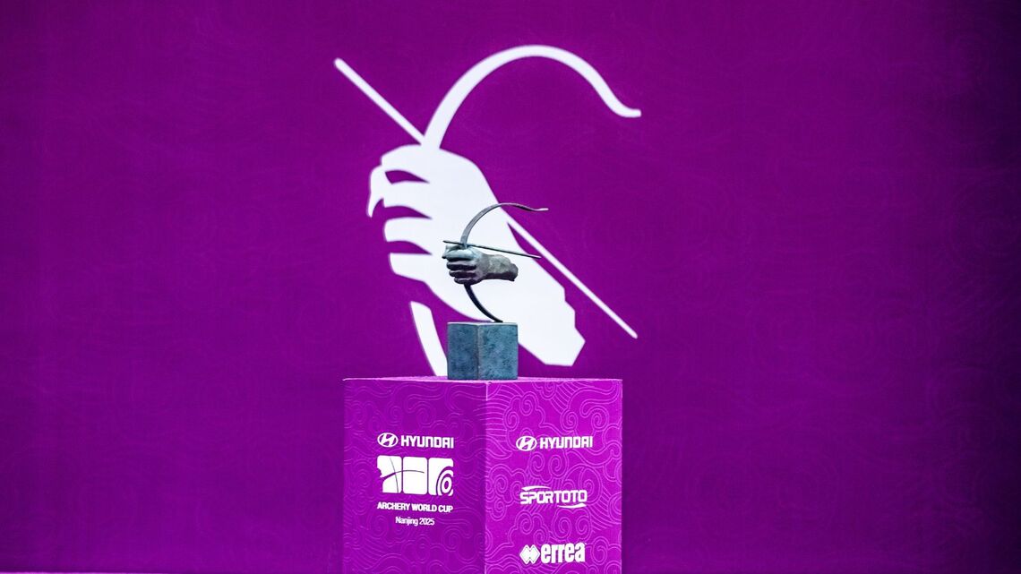 The Hyundai Archery World Cup trophy.