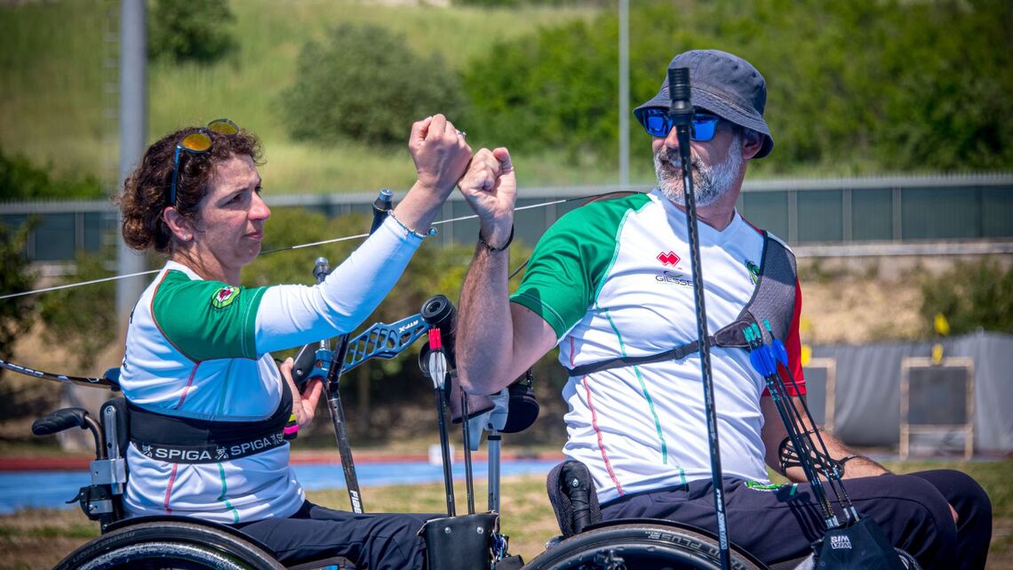 Elisabetta Mijno and Stefano Travisani set a new recurve mixed team world record at Rome 2025 European Para Archery Championships.