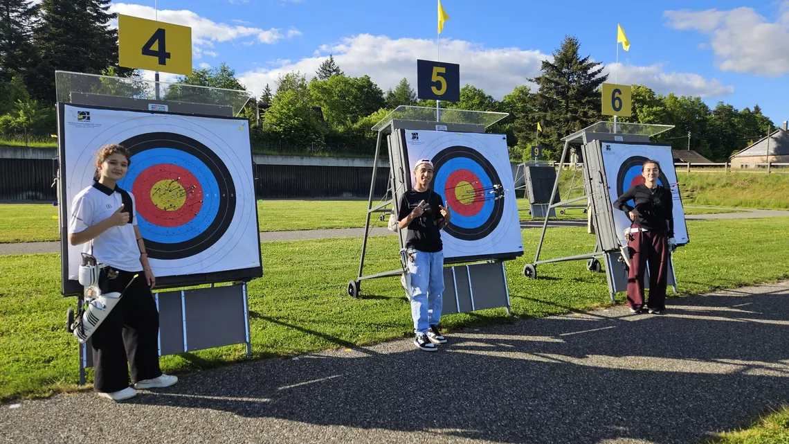 Refugee archers train at World Archery Excellence Centre in Lausanne.