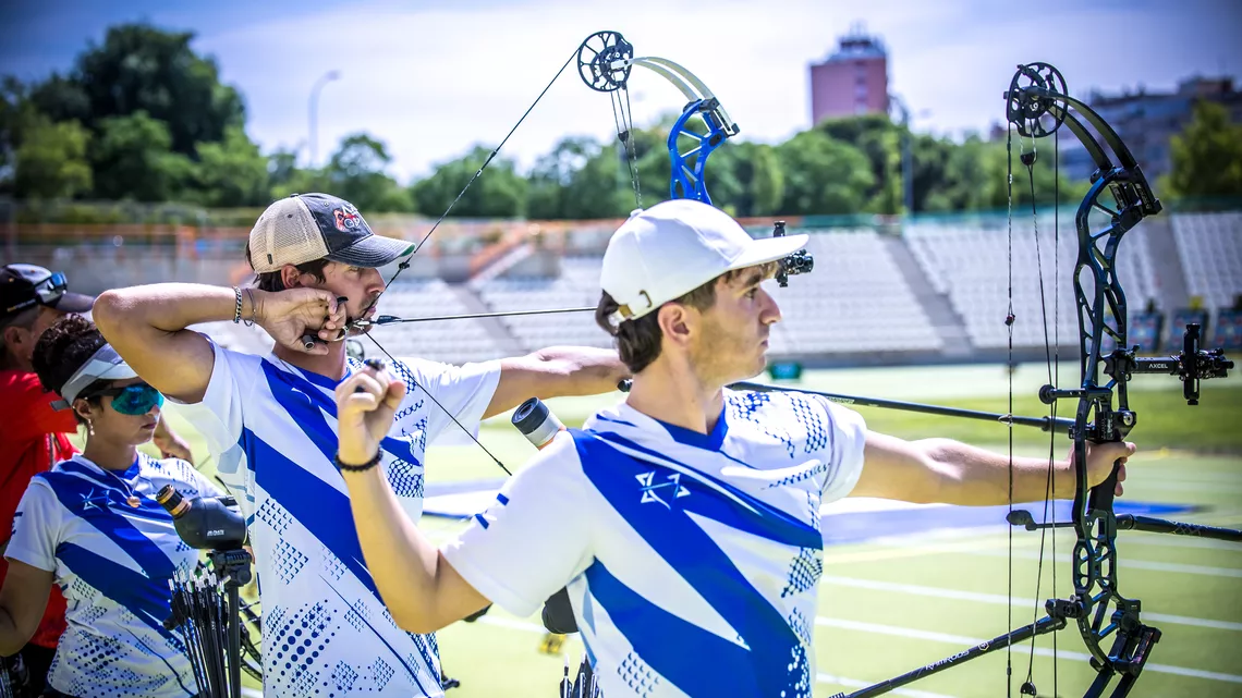 Israel competing at Madrid 2025 Hyundai Archery World Cup.