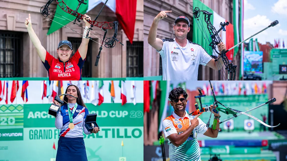 Collage of the four champions of the Saltillo 2026 World Cup Final.