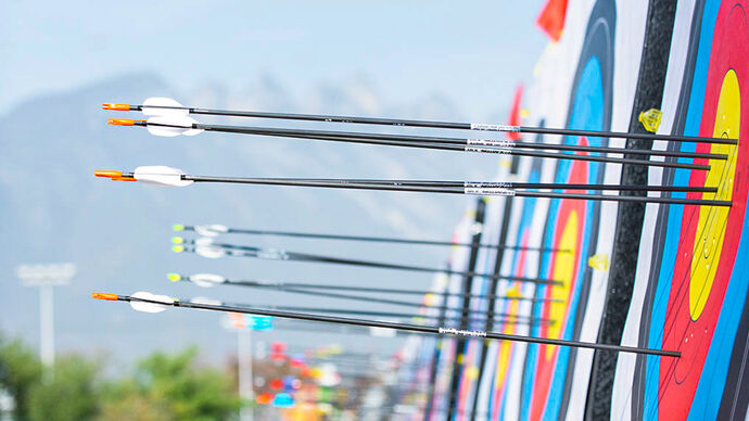 Arrows in targets during the Pan American Championships in 2021.