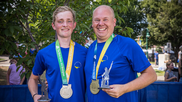Leo Pettersson and Erik Jonsson at the World Games in 2022.