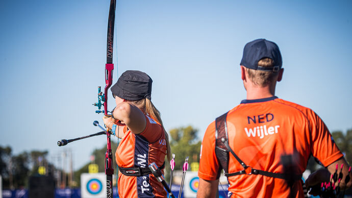 Dutch mixed double at Yankton 2021 World Archery Championships.