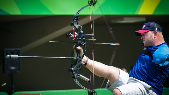 Matt Stutzman shoots at the Rio 2016 Paralympic Games.