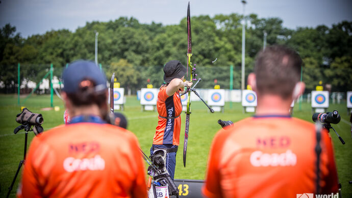 Netherlands team at Worclaw 2021 World Archery Youth Championships.