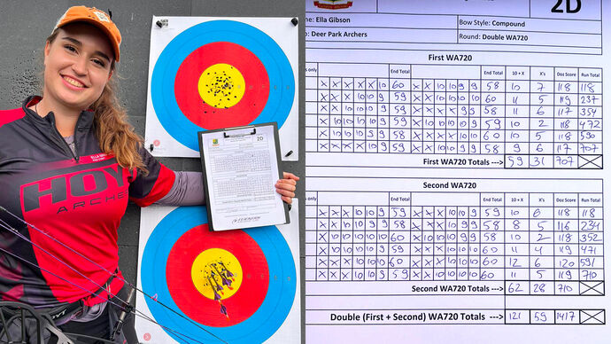 Ella Gibson shoots 1417/1440 to set world record at Cleadon Archers.
