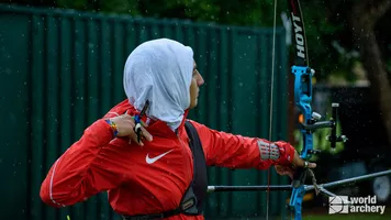 Kuki Anwar shoots at the 2022 African Championships.