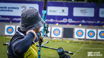 Recurve competition at the world ranking event in Medellin in late 2021