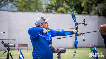 Oscar Ticas shoots during qualifying in Medellin.