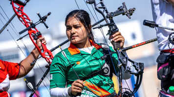 Joma Akter at the Fazza 2024 para archery world ranking event in Dubai.