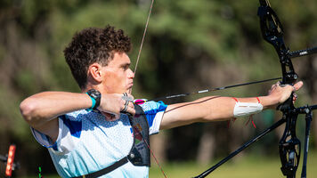 Nicholas D’Amour shoots during eliminations at the European Grand Prix in Antalya in 2021.