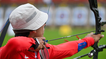 Mete shooting at the 2024 European Championships.
