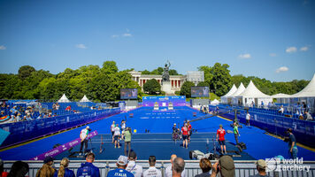 The arena at the 2022 European Archery Championships.