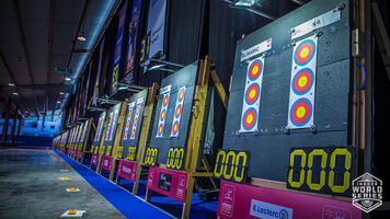 Targets at the Sud de France – Nimes Archery Tournament in 2021.