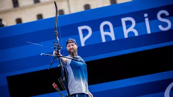 Guillaume Toucoullet shooting at his home Paralympics Games in Paris 2024.