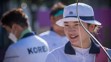 Kang Chae Young during practice at the Tokyo 2020 Olympic Games.