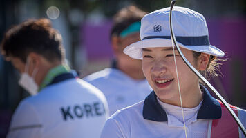 Kang Chae Young during practice at the Tokyo 2020 Olympic Games.