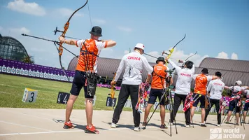 The shooting line at the Tokyo 2020 Olympic Games.