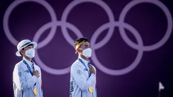 Korea wins mixed team gold at the Tokyo 2020 Olympic Games.