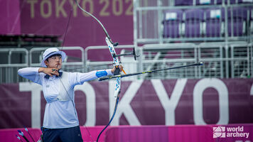 An San shoots at the Tokyo 2020 Olympic Games.