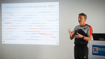 Olivier Haidn presents at the World Coaching Conference.