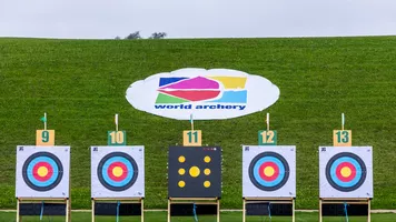Targets at the World Archery Youth Championships in Limerick (Ireland).