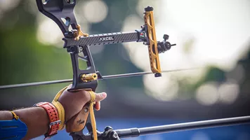 An arrow leaving the bow of Atanu Das.