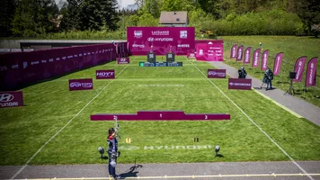 The finals arena at the second stage of the Hyundai Archery World Cup in 2021.