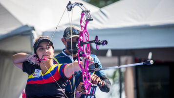 Sara Lopez shoots during practice in Yankton.