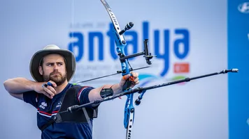 JC Valladont shoots during finals in Antalya.