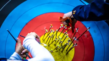 Arrows in the target in Yuanshen Stadium.