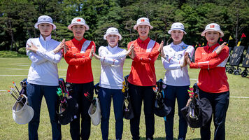 China and Korea recurve women reaching gold medal match in Yecheon.