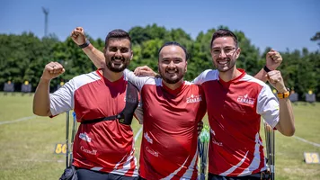 Canadian recurve men won first World Cup team medal at Yecheon 2024.