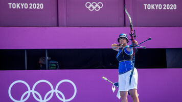 Chiara Rebagliati shooting in Tokyo Olympics.