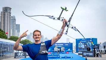 Marcus D’Almeida stage winner of Shanghai 2023 Hyundai Archery World Cup.